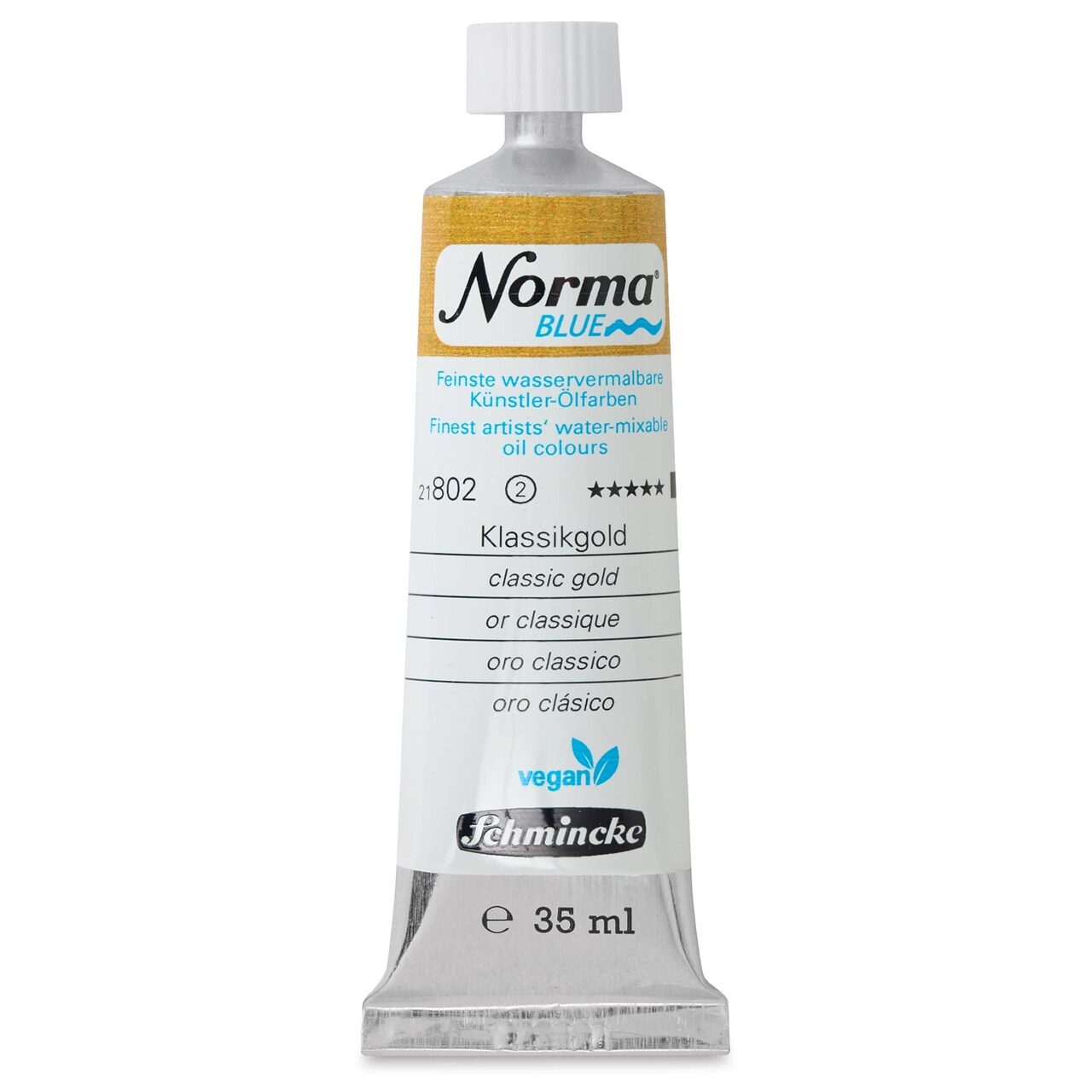 Schmincke Norma Blue Water-Mixable Oil Paint - Classic Gold, 35 ml